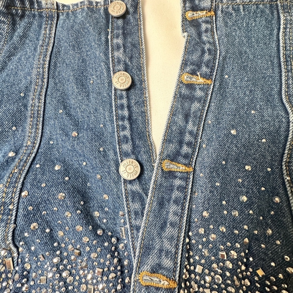 MILK IT Embellished Blue Denim Genie Top (Size 16) - Picture 7 of 9